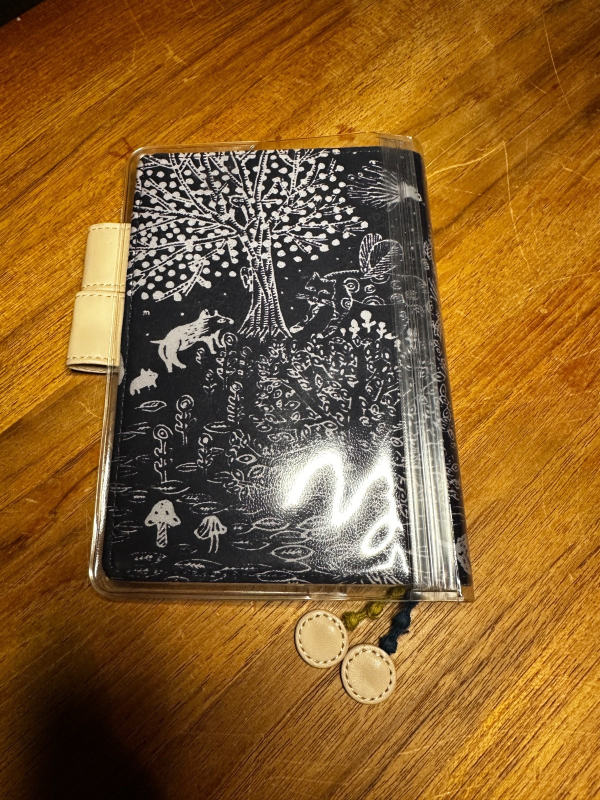 Hobonichi Techo 2018 Cover Mina Perhonen Imagine A6 with cover on cover
