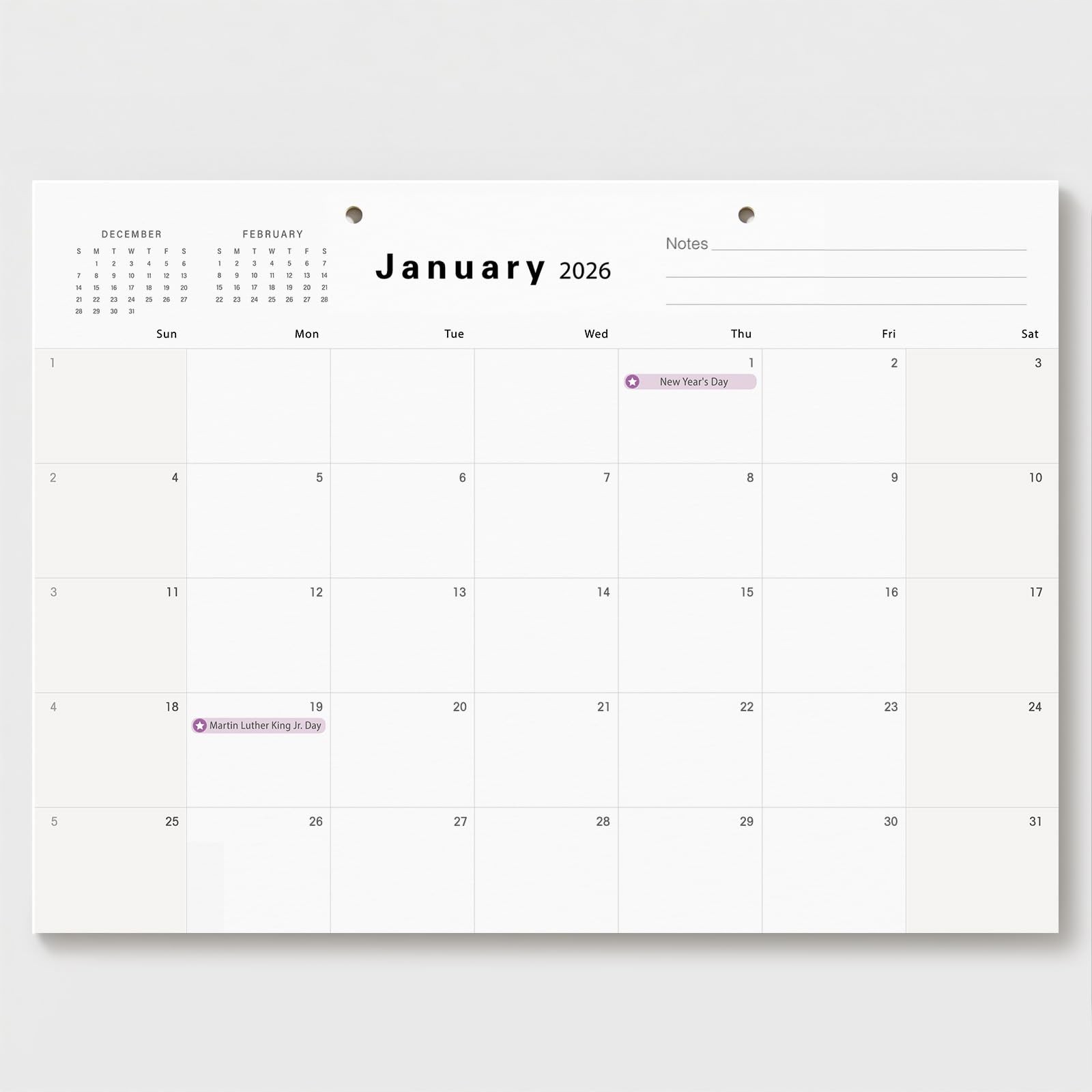 2026 Desk Calendar Large 17×12 Inch Monthly Planner Jan to Jun 2027