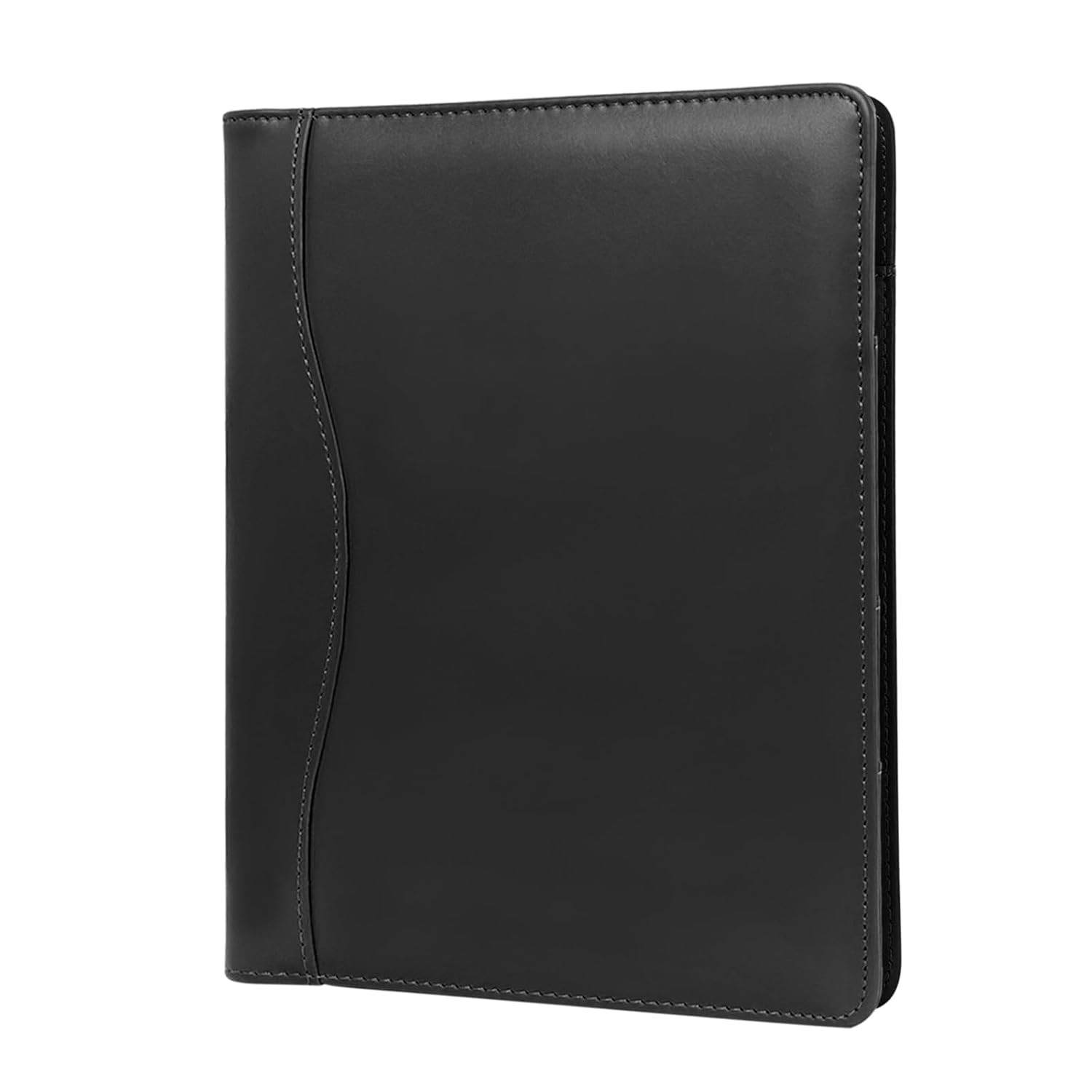 Leather Portfolio Binder 5 x 8, Mini Soft Leather Padfolio A5 Business Binder Le