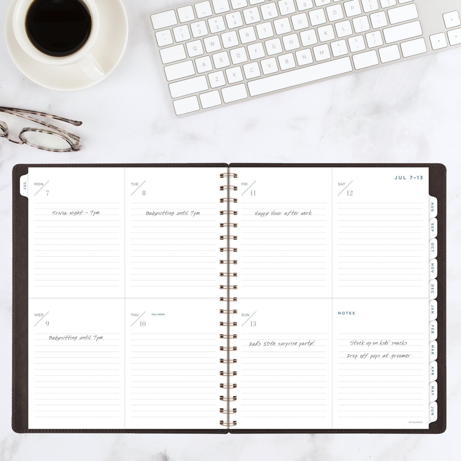 AT-A-GLANCE Planner 2025-2026 Academic, Weekly & Monthly, 8-1/2″ x 11″, Brown
