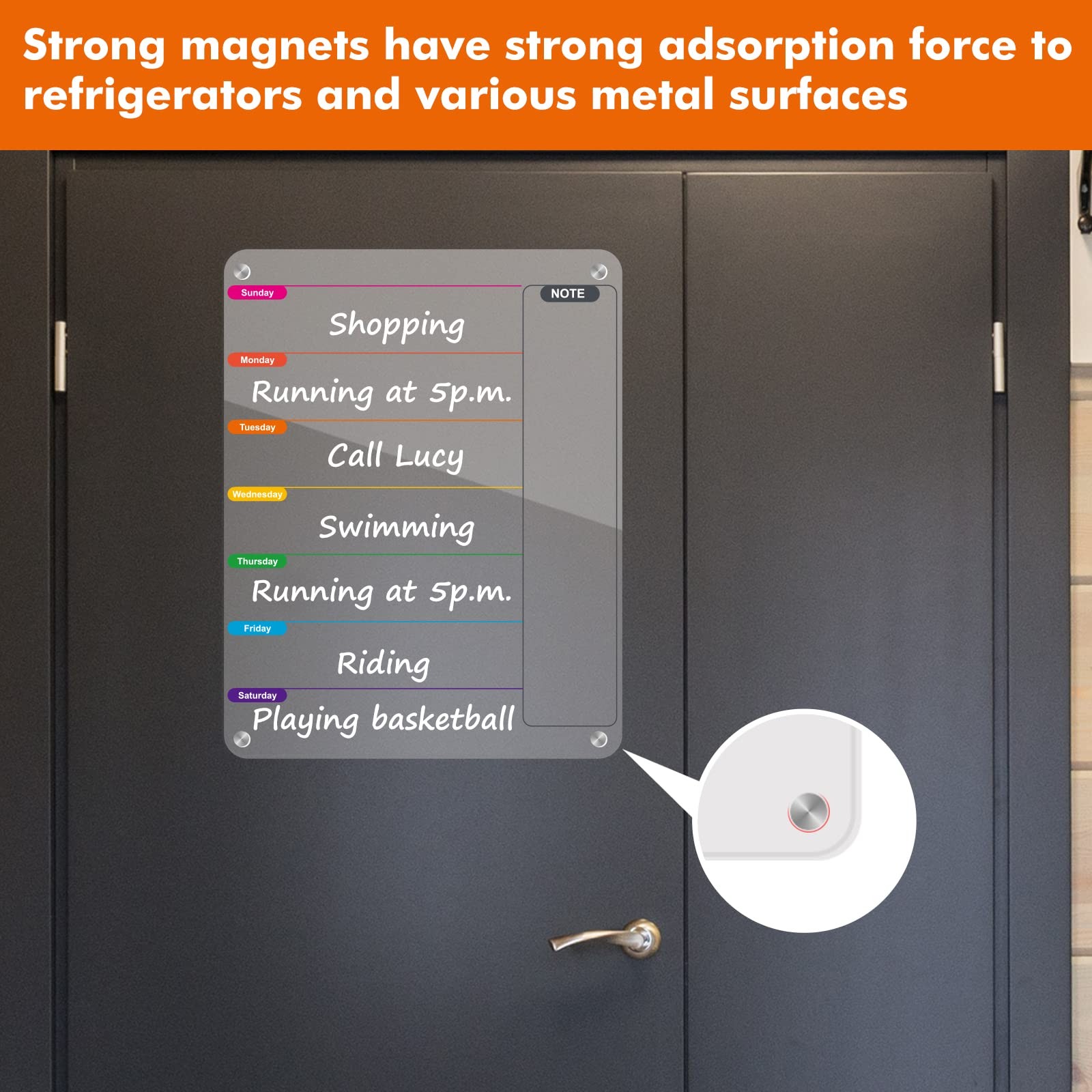 Kamehame Acrylic Dry Erase Board for Refrigerator, Magnetic Transparent
