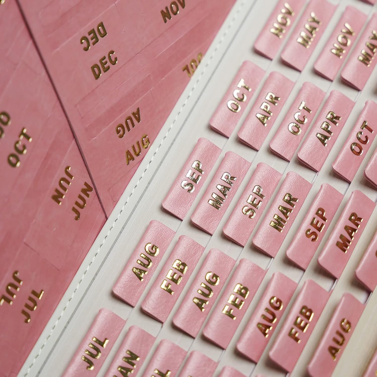 -Leather Monthly Tabs, 48 Pcs Planner Tabs, Calendar Month Stickers F…