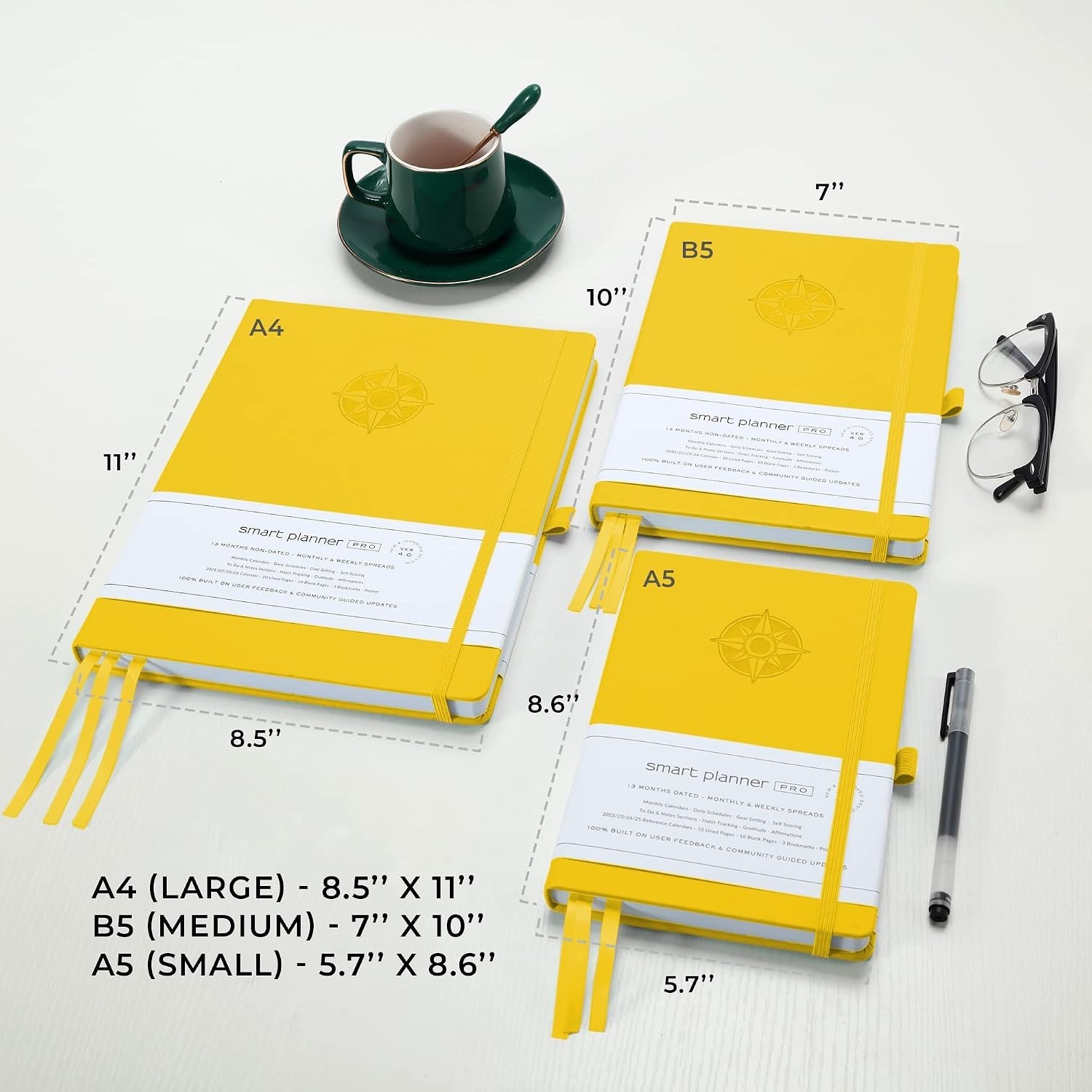 Pro – Undated Daily Planner – Medium B5 – Achieve Goals & Increase Productivi…