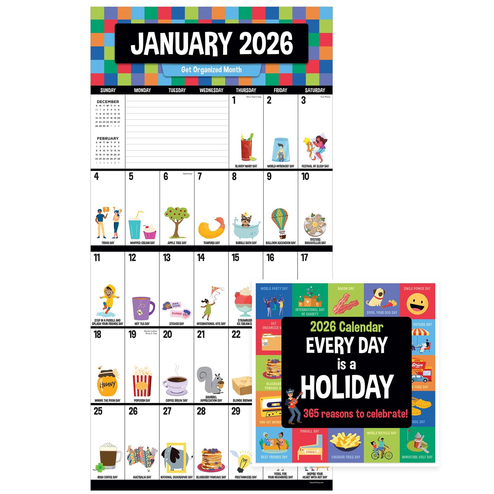 TF Publishing 2026 Every Day’s A Mini Wall Calendar 7″x7″ 2026, Multi color