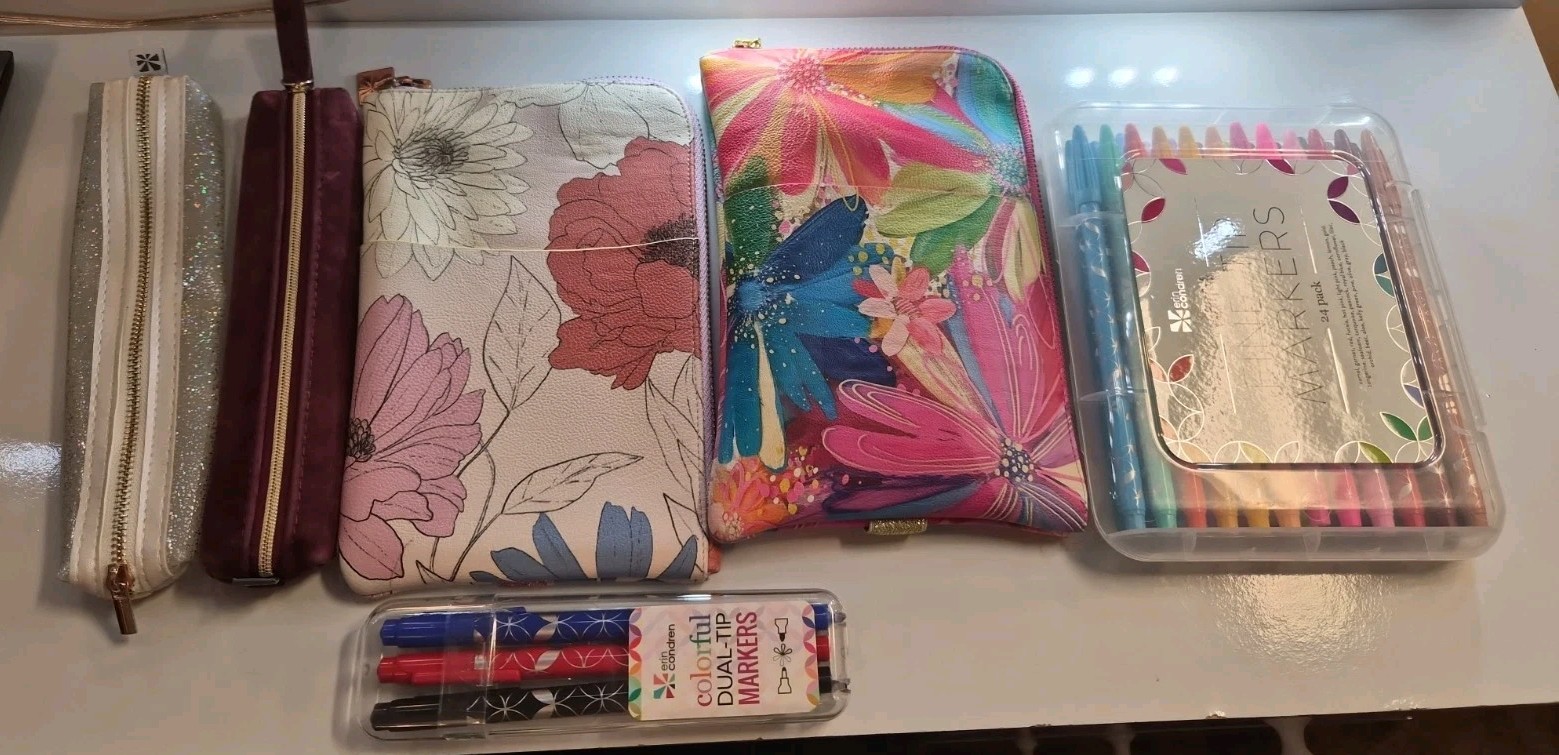 Erin Condren Ultimate Planny Pack, 2 Planny Packs, 2 Pen Pouches, And 38 Pens