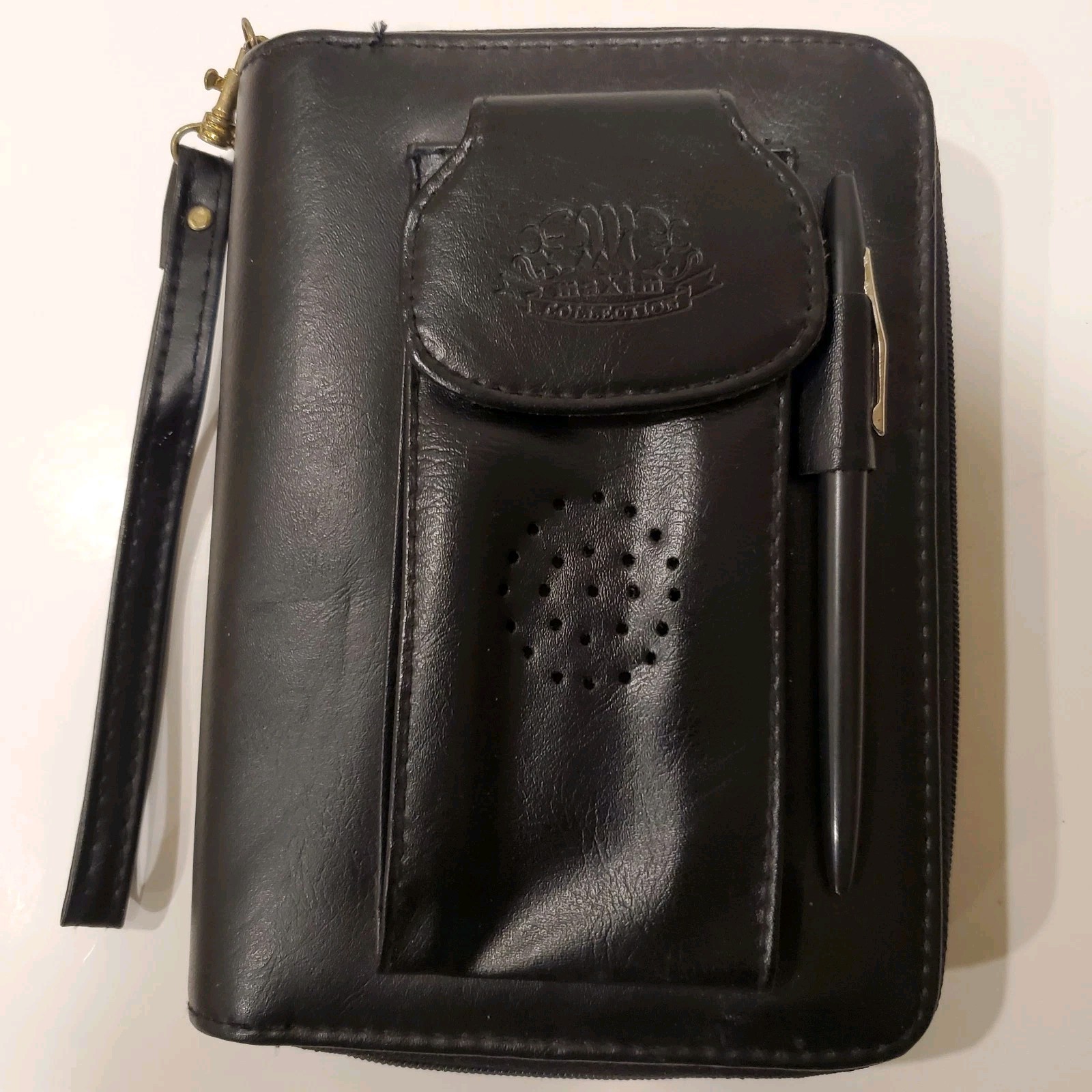 Maxim Collection Planner Organizer Calendar Black Calculator Card Holder Zipper