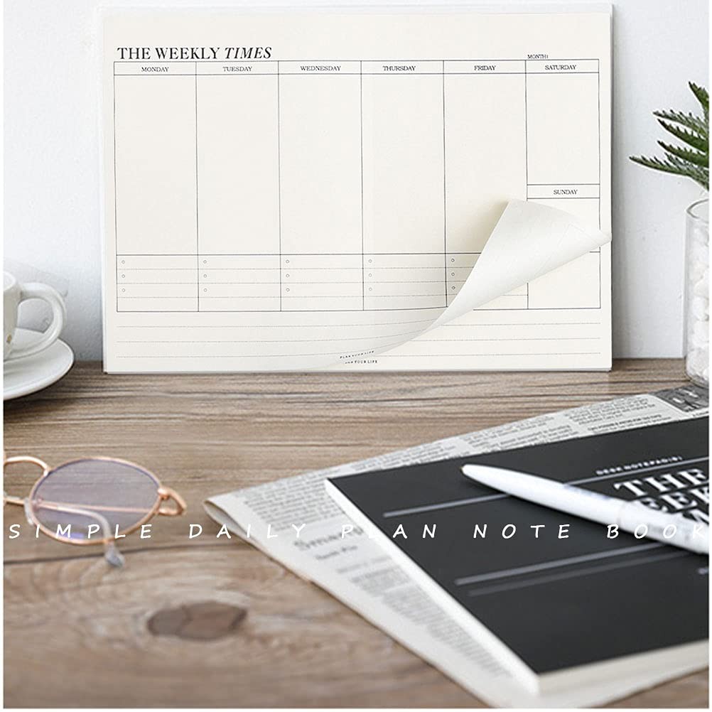 60 Sheets Weekly Pad, Tear Off Weekly Planner Notepad with Daily Schedule Weekly