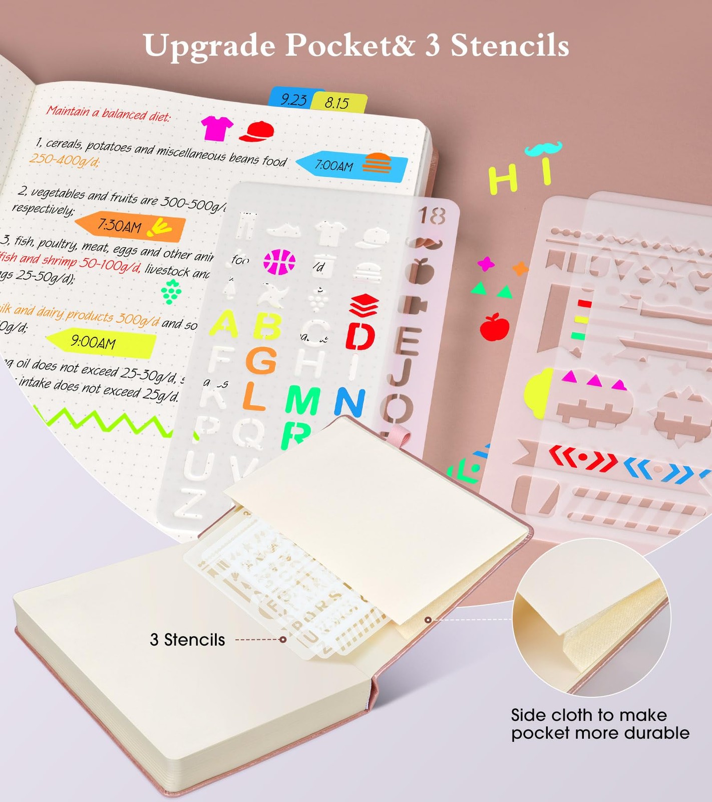 Ansopu Dotted Journal Notebook, 360 Numbered Pages Dot Grid Notebooks 8.5 x 11,