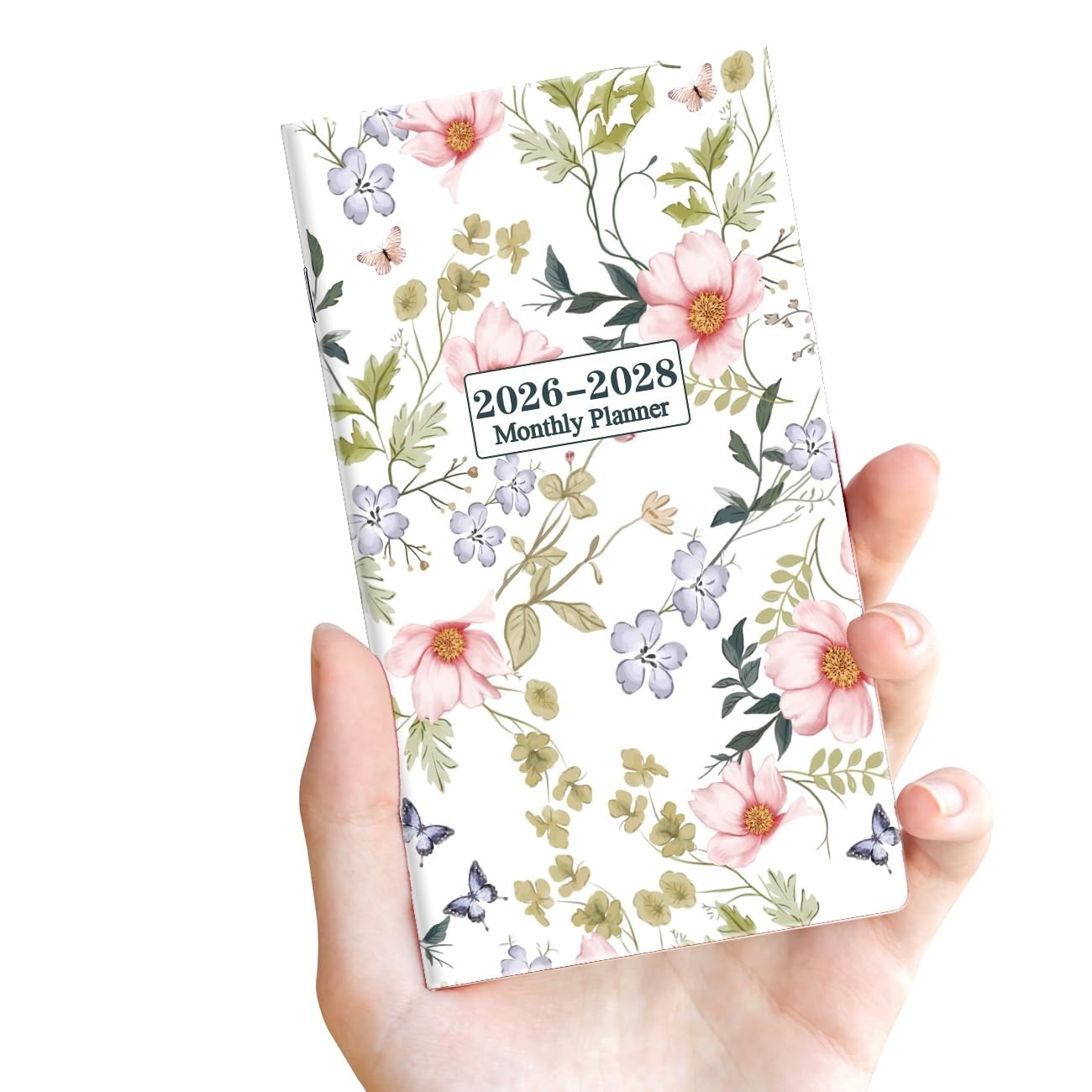 20262028 Pocket Calendar for Purse, Mini Monthly Planner 3.5″x6.5″,Flower