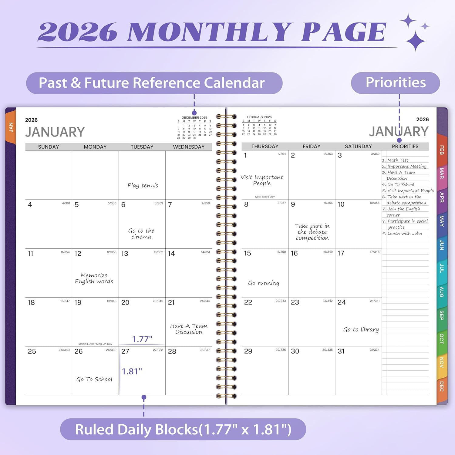 2026 Appointment Book/Planner – 8.2″ x 11″, Daily Planner 2026 from Jan. 2026 –
