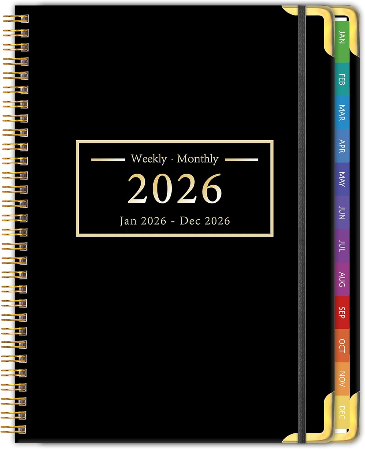 Planner -2026, Hardcover Weekly & Monthly Calendar Planner, January 2026 – Decem