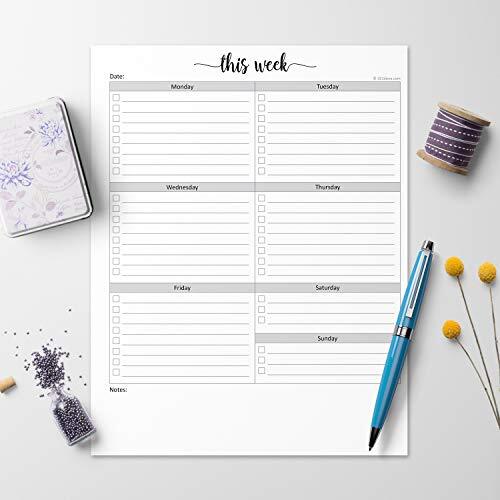 8.5×11 Weekly Checklist Notepad, Made in Letter Size (8.5″ x 11″) Left Margin