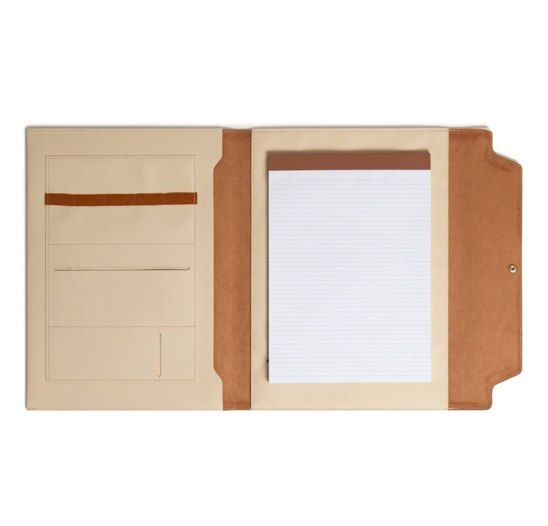 U Brands Vegan Leather Tech Folio – Cream