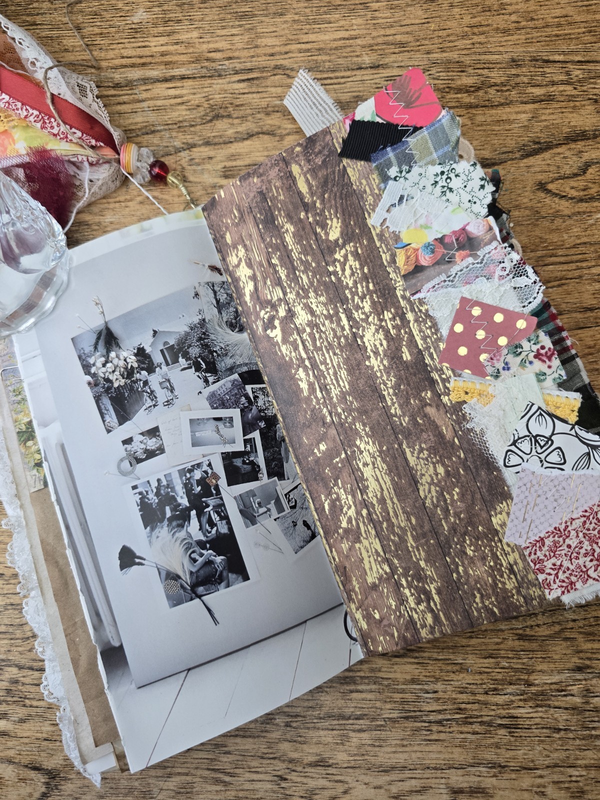 Hello fall handmade junk journal, Mixed Paper Art Journal, Premade Scrapbook