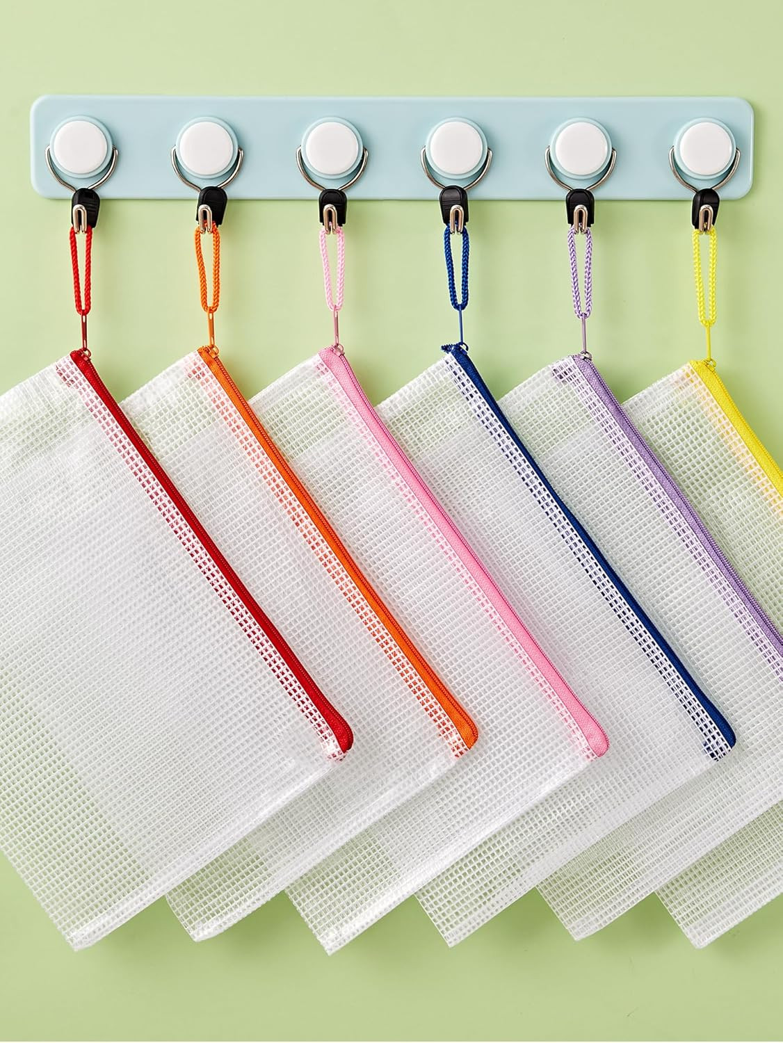 JARLINK 20 Pack 10 Colors Zipper Mesh Document Pouch, 6X9 Inch/A5, Plastic Water