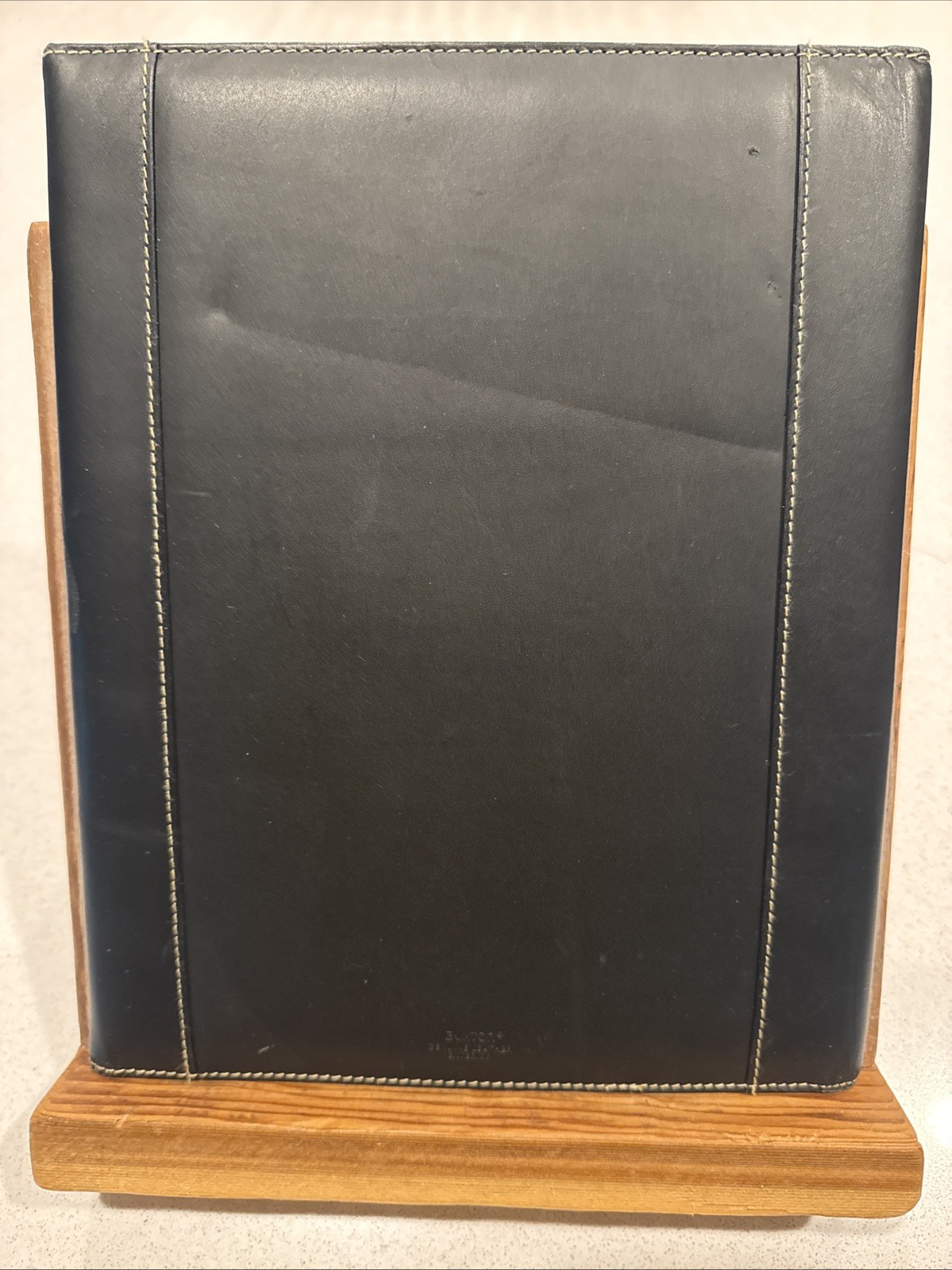 Buxton Black Leather Portfolio Notepad Folder Organizer