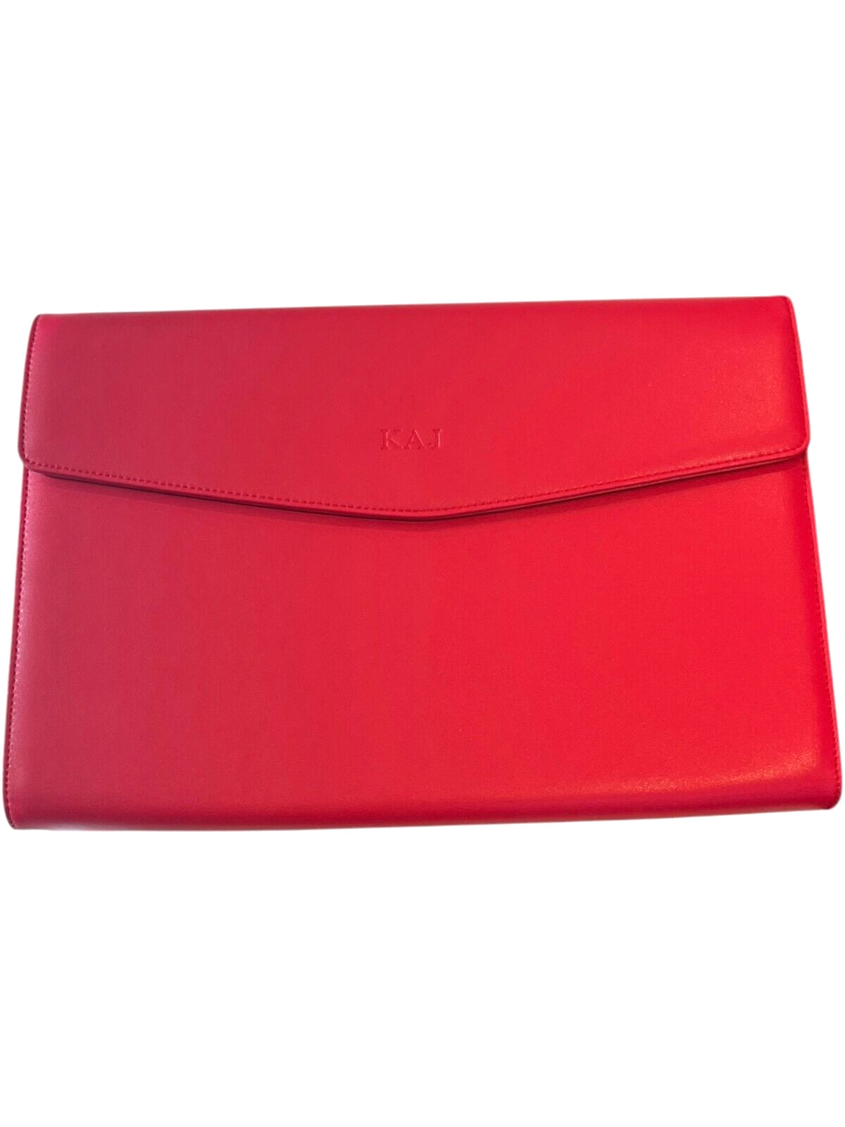 LEVENGER Smooth Dosier Folio – RED – 15″ W x 10.5″ H – KAJ Monogram