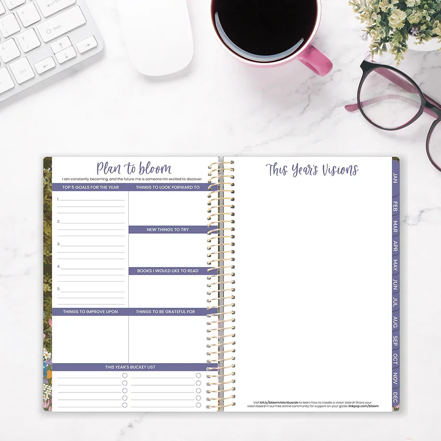 bloom daily planners 2026 Soft Cover Planner, 5.5×8.25″, Wildflower Mountainside