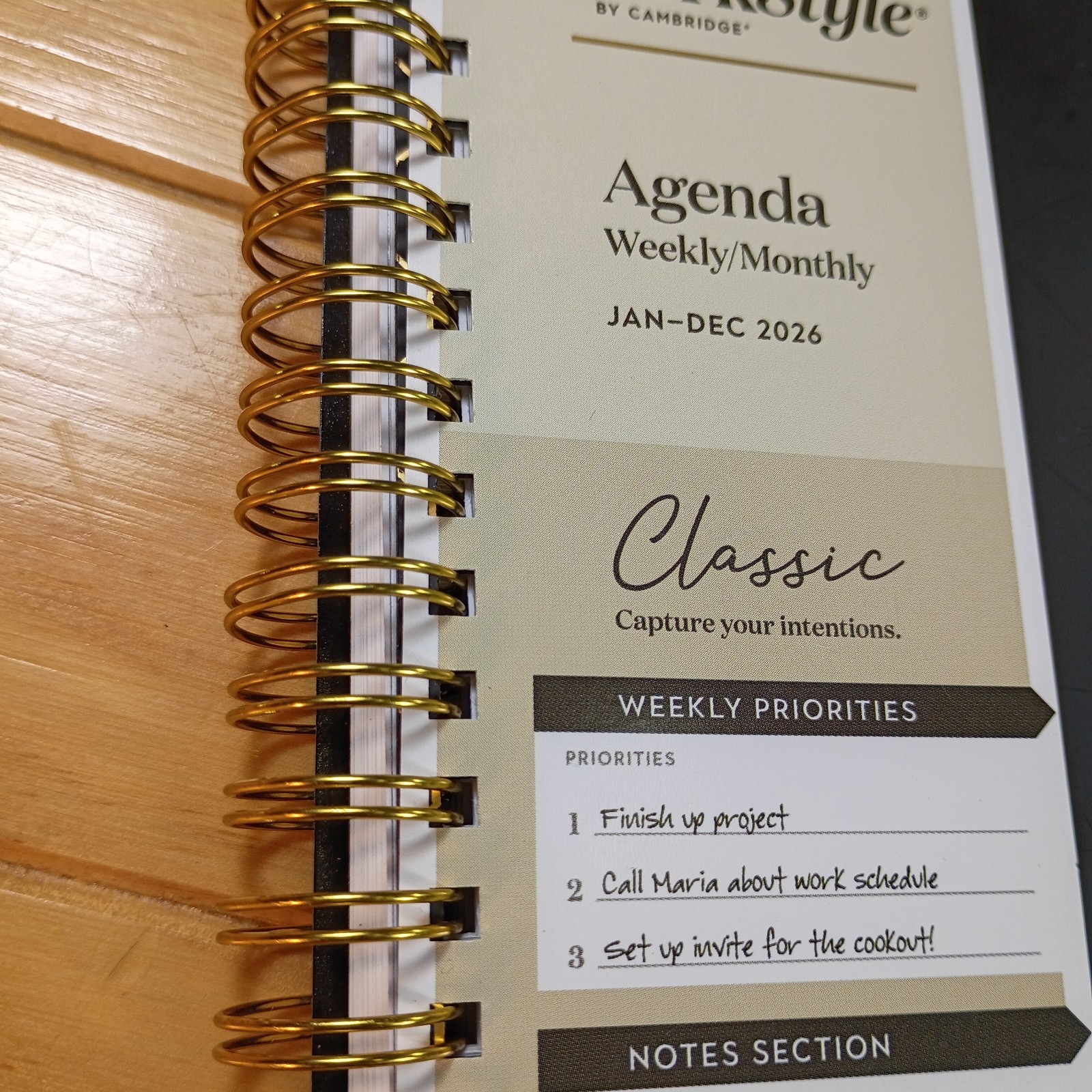 Cambridge Agenda Weekly Monthly Planner 2026 Classic 8-1/2 x 11 In. Wire-O New