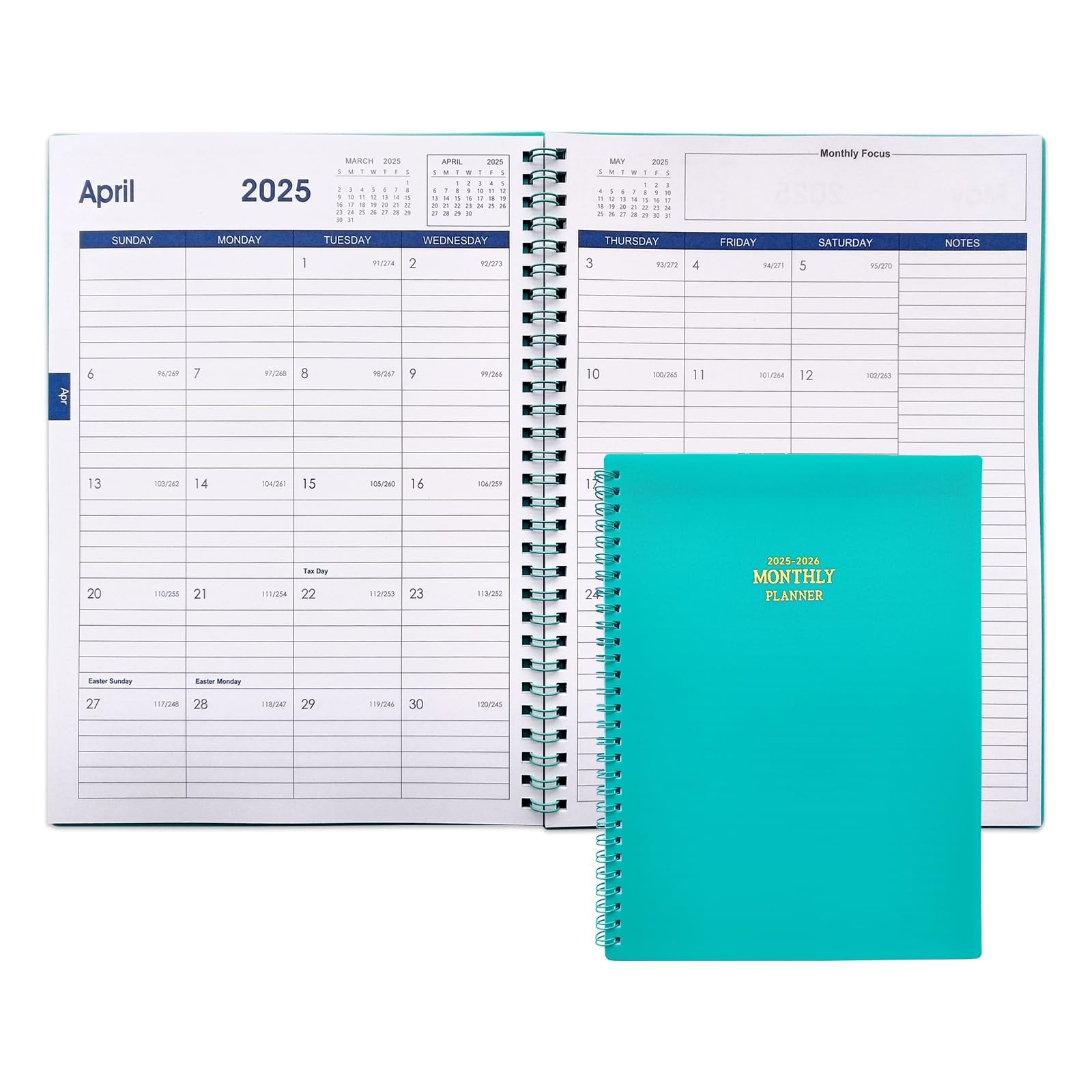 Calendar Planner 2025-2026: January 2025 – 7.6″ x 10.2″, Blue 2025.1-2026.6