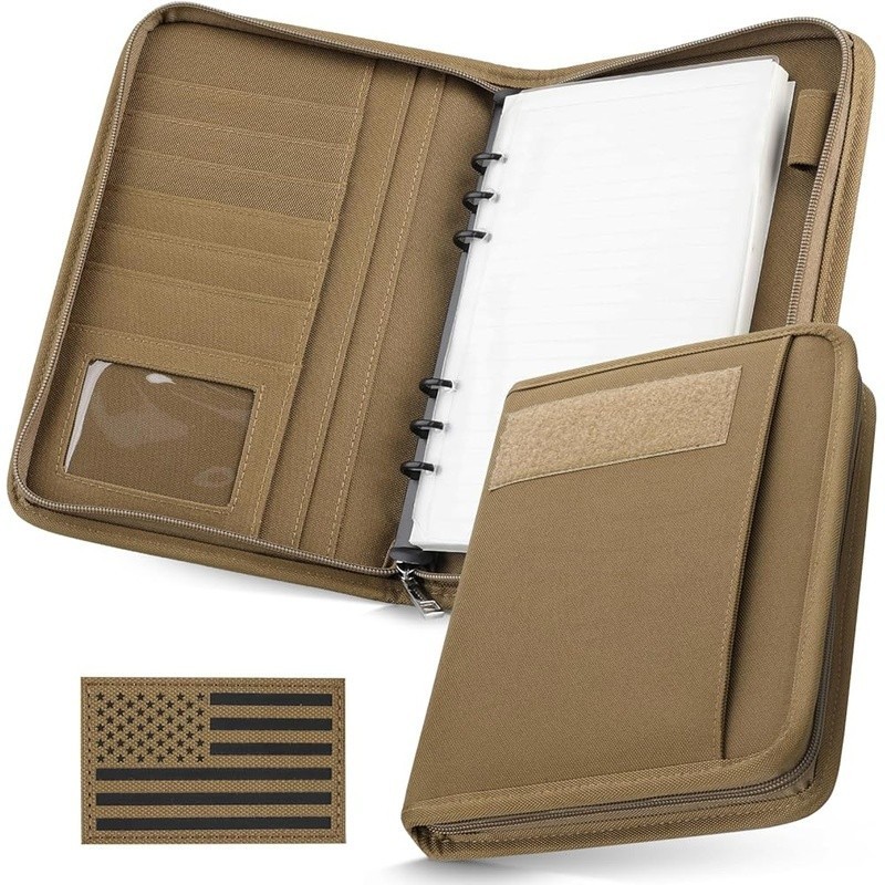 Portable Refillable 6-Ring Binder Tactical Notebook Multi-Pocket Organizer New