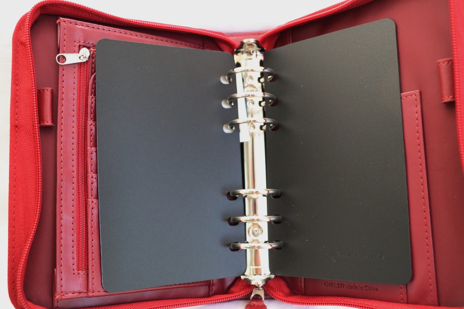 Franklin Covey Classic Red Soft Leather Zip Around Ring Binder Planner 8.5″ NEW