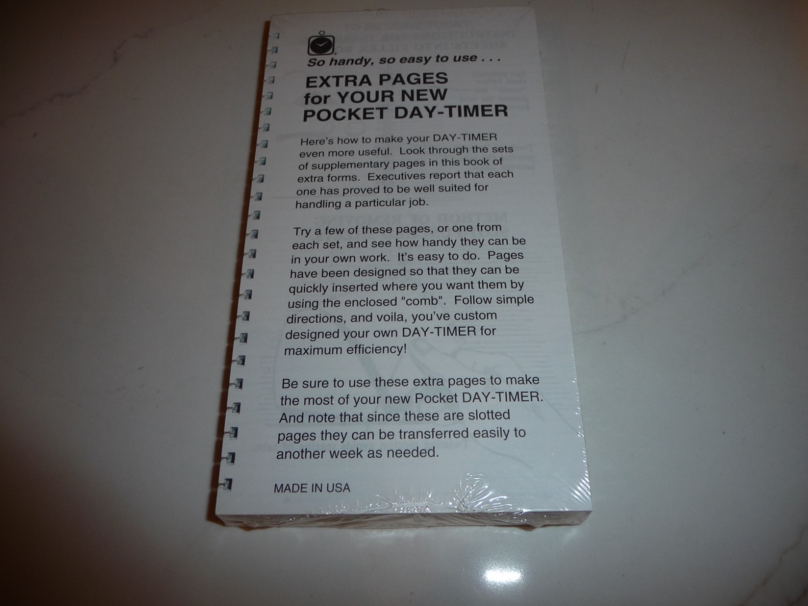 POCKET DAY-TIMER PLANNER EXTRA PAGES 6.5 x 3.5 ASSORTMENT PACK NEW-FREE SHIPPING