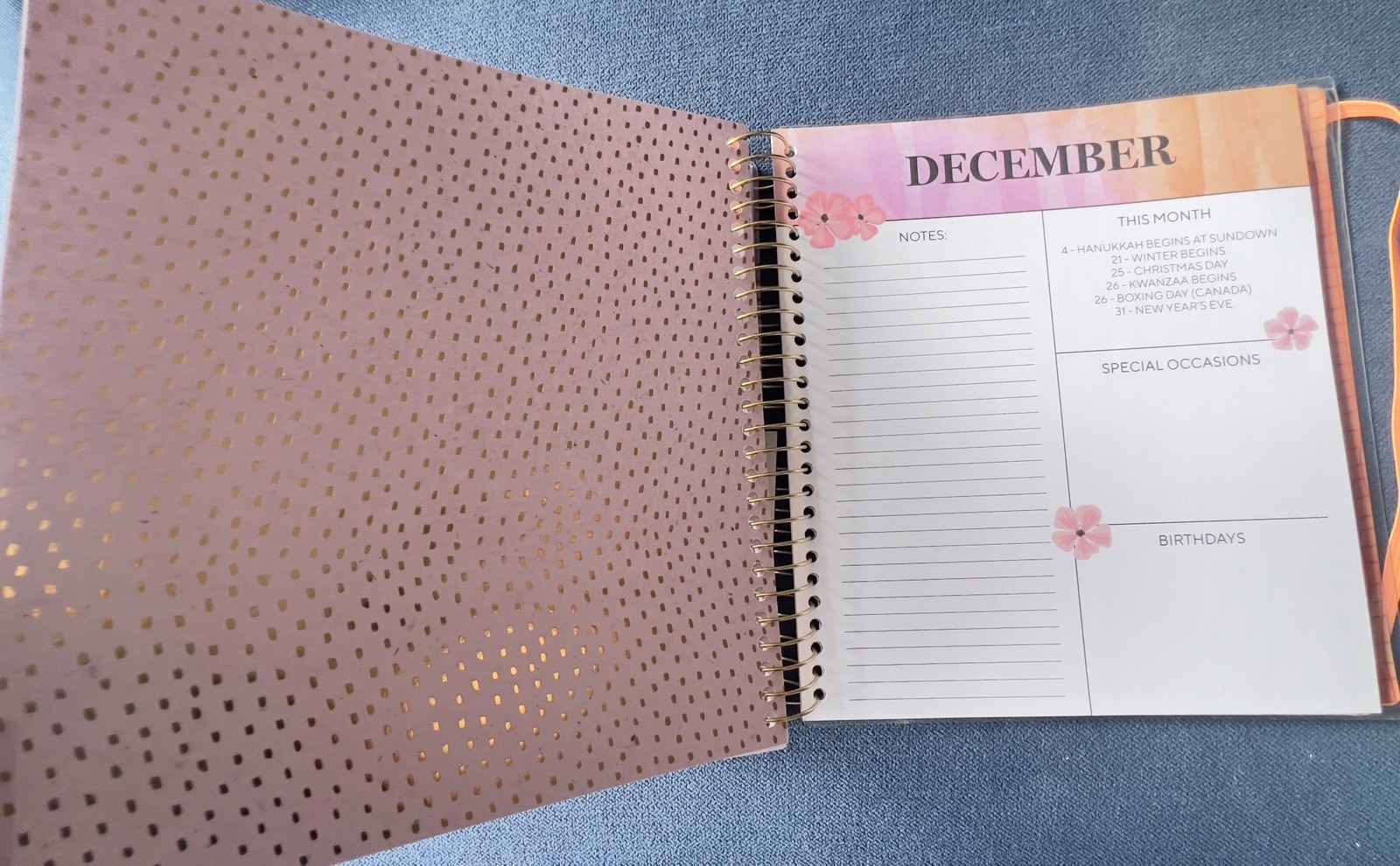 17 Month Planner ZINNIA GARDEN Aug 2025 -Dec 2026 Weekly Planning Note Page Gift