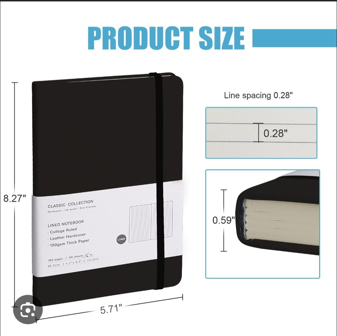 Lined Journal Notebook, (Gray), 160 Pages, Medium 5.5 inch x 8.3 inch 14x21cm