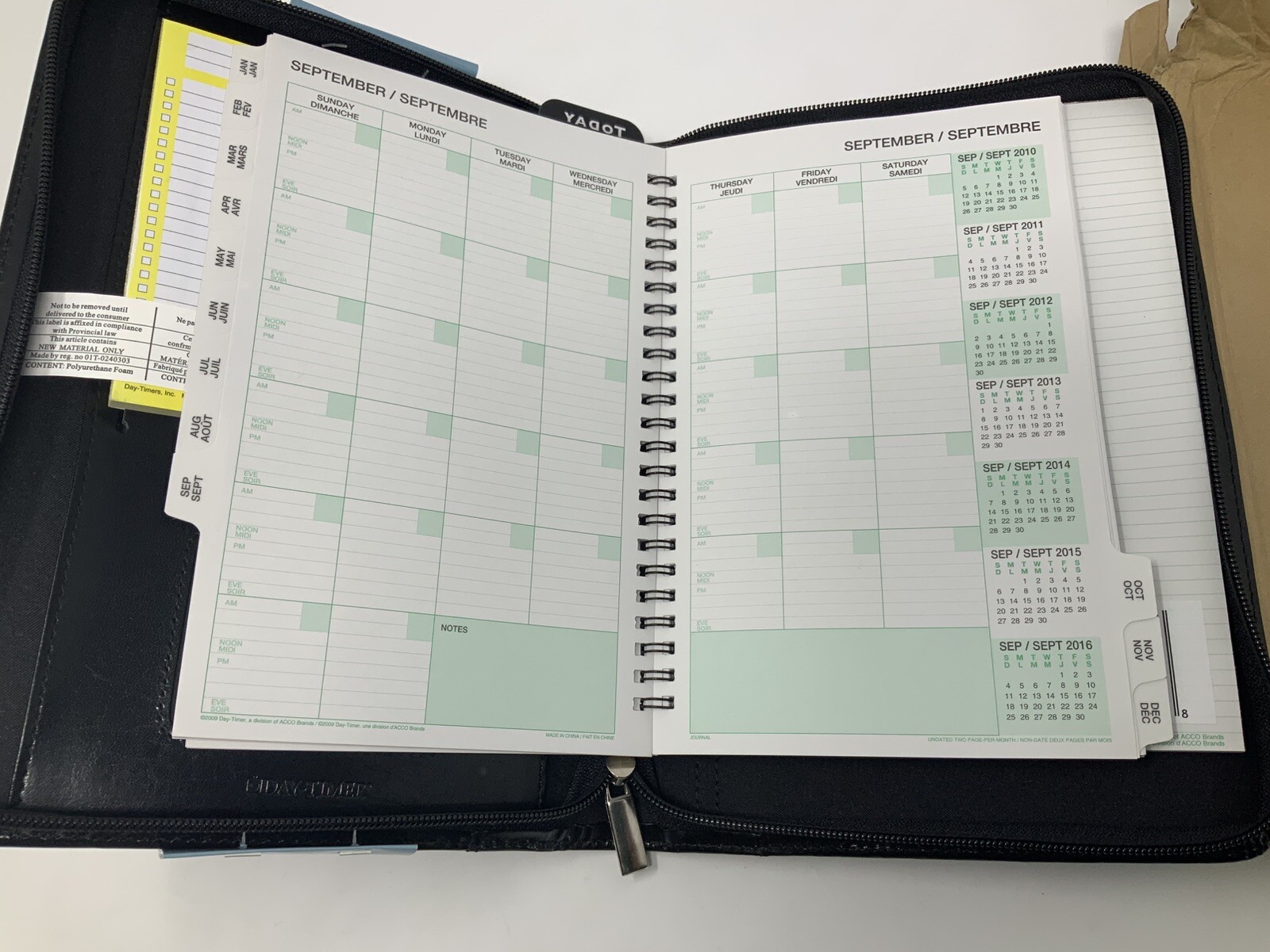 Day-Timer Wire-Bound Leather Organizer System Black #D68515