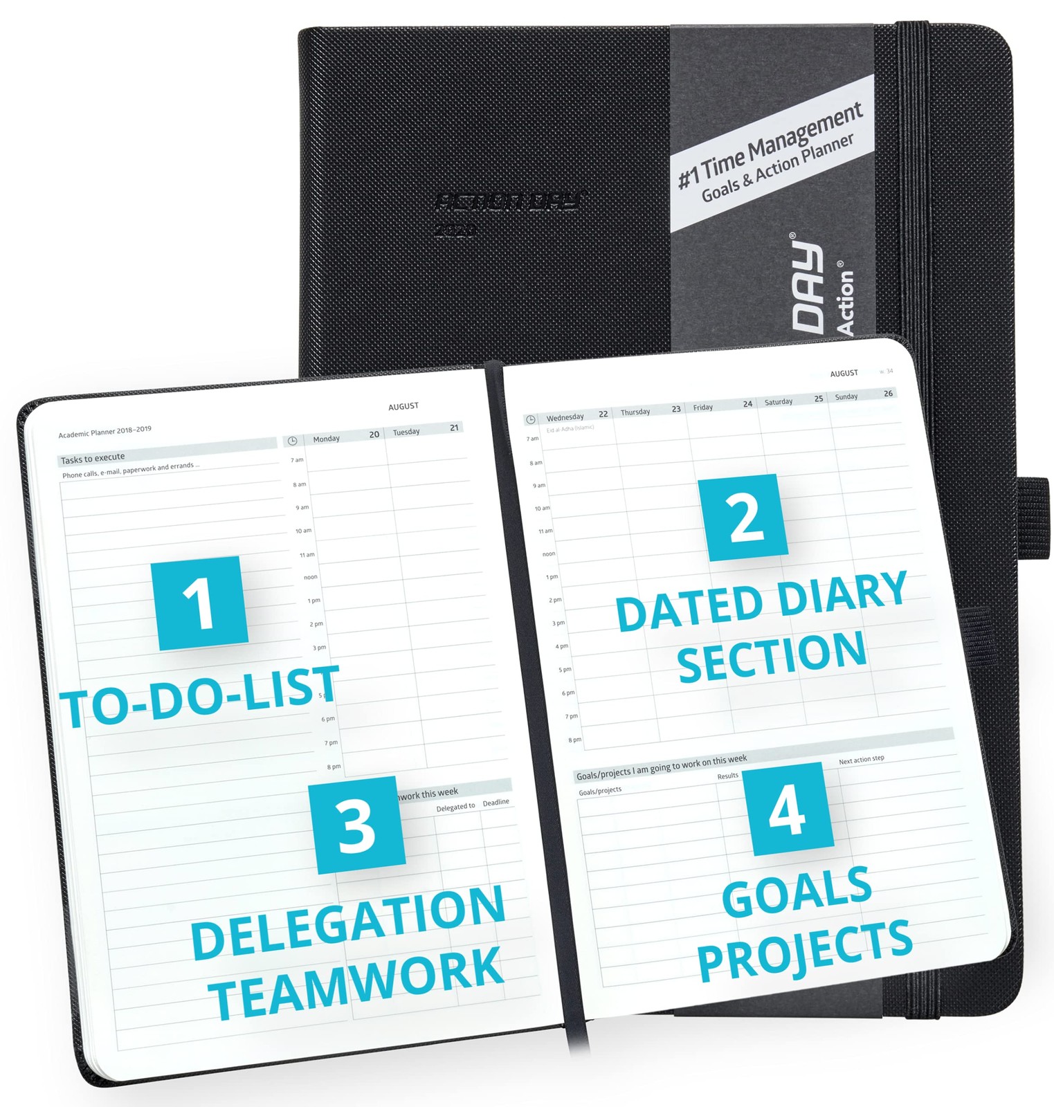 Action Day 2023-2024 Dated Academic Planner Weekly Monthly School Diary,Calen…