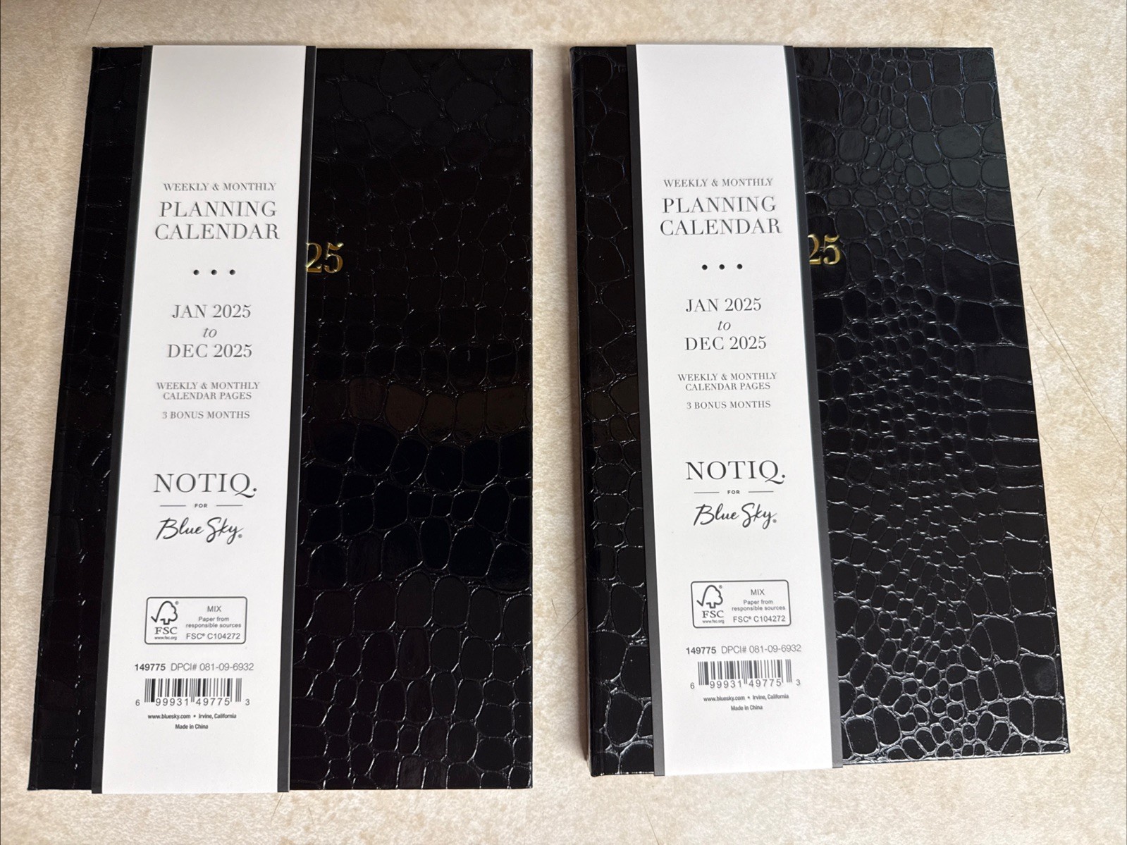2 Lot Notiq Blue Sky Black Planner January 2025 – ￼ December 2025