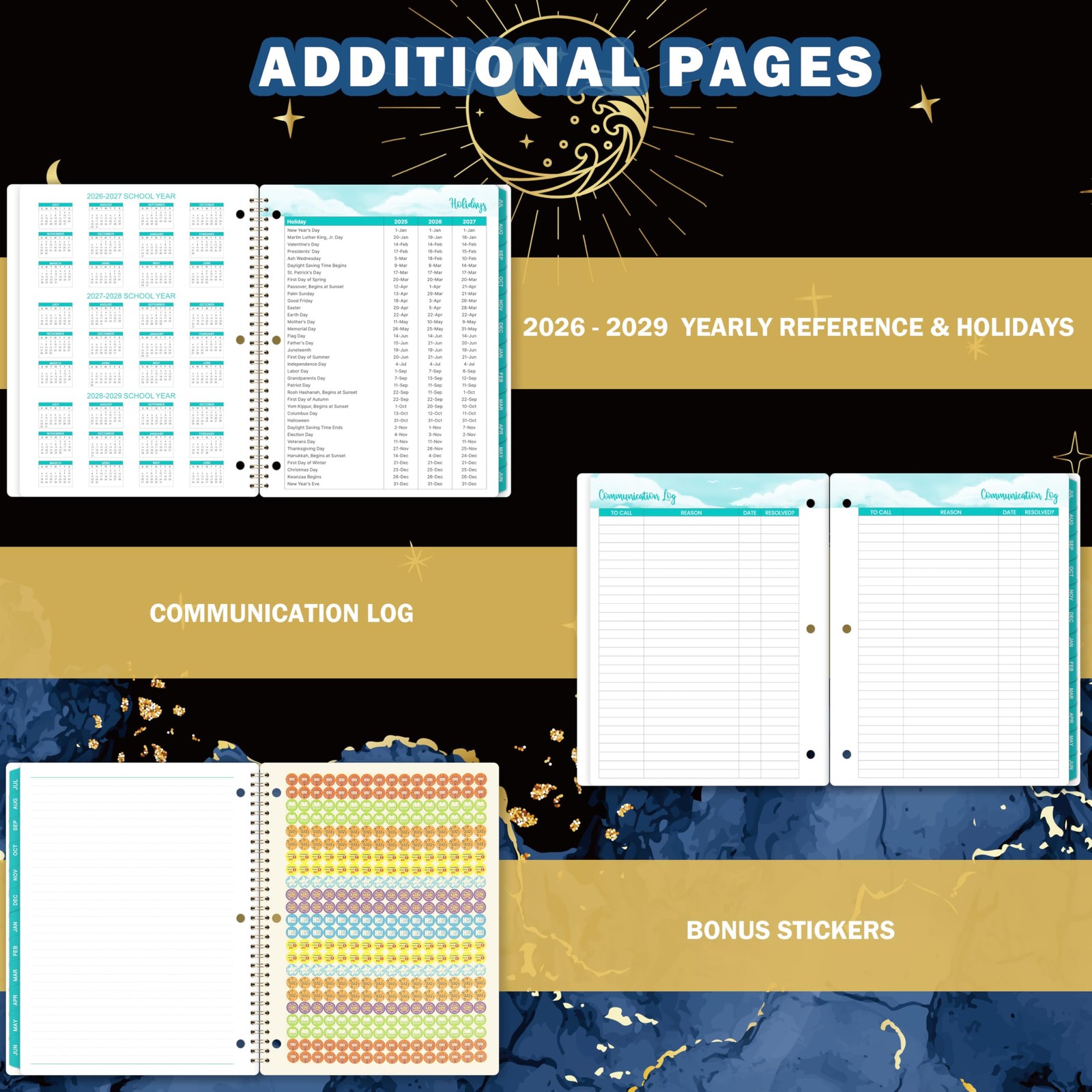 Student Planner 2026-2027 – School from Jul 9″ x 11″, Black