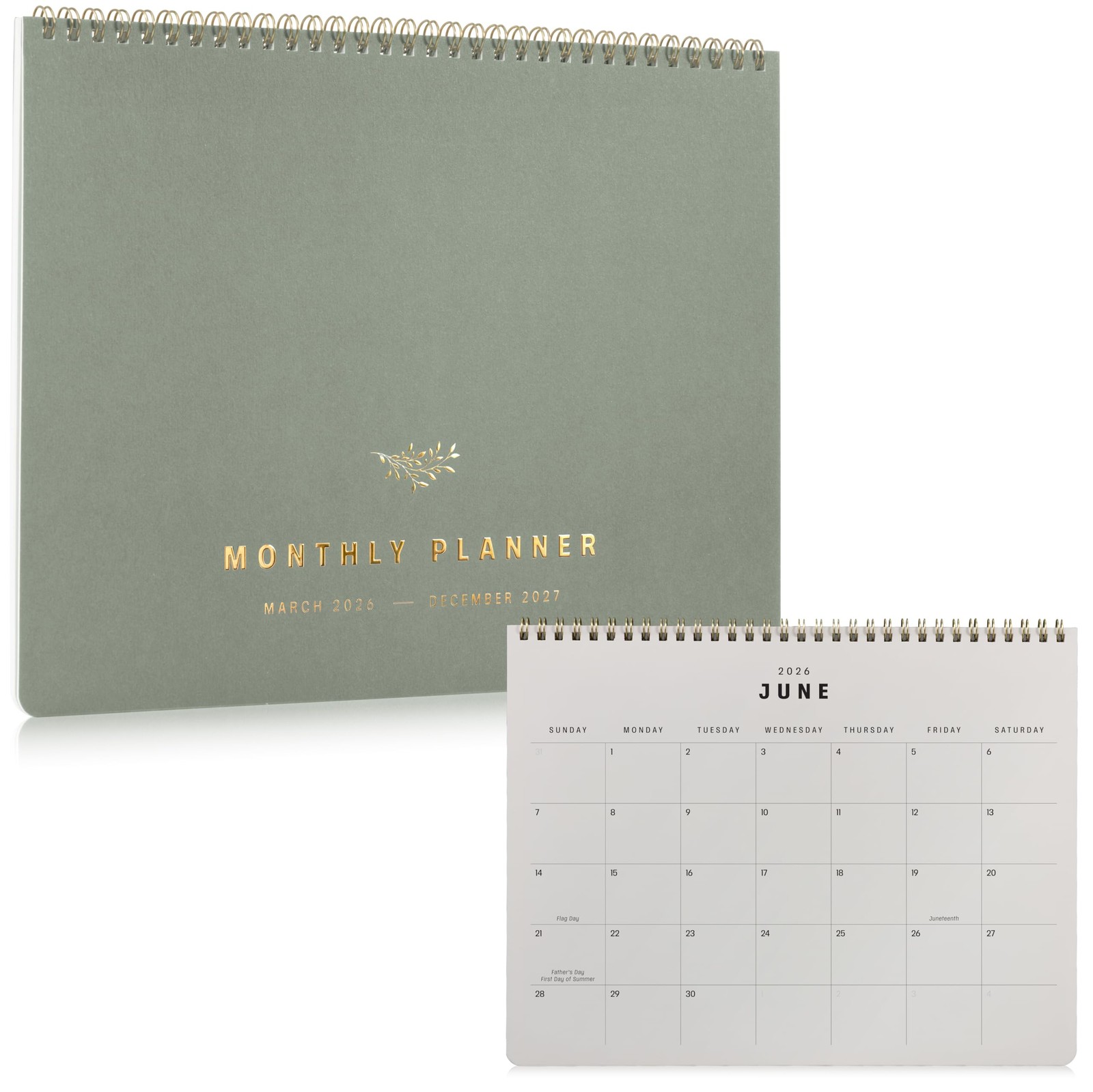 Sage 2026-2027 Monthly Planner Calendar Book 8.5 x 10.95 Inch