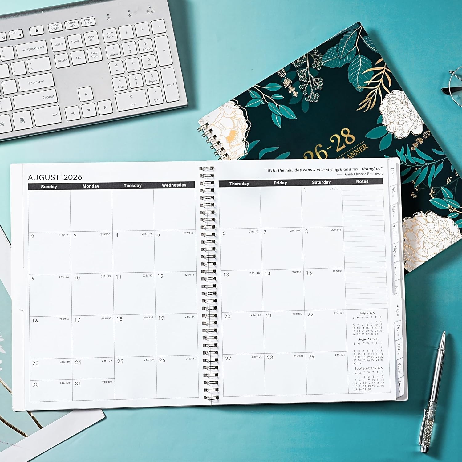 2026-2028 Monthly Planner: Luxurious Organizer with Twin-Wire Binding, 11″x9″