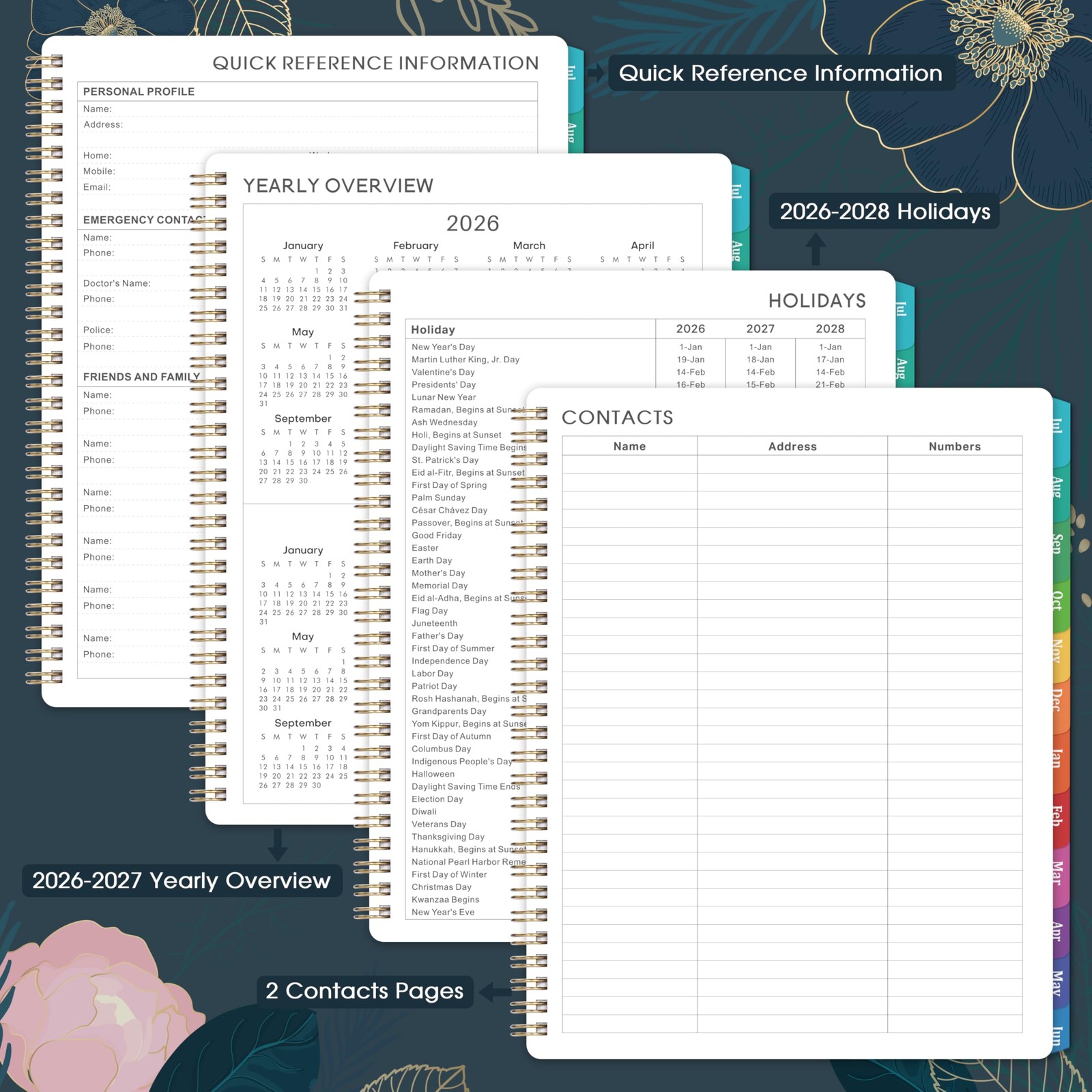 Planner 2026-2027 – Academic 2026-2027, Weekly 8″ x 10″, Dark Blue