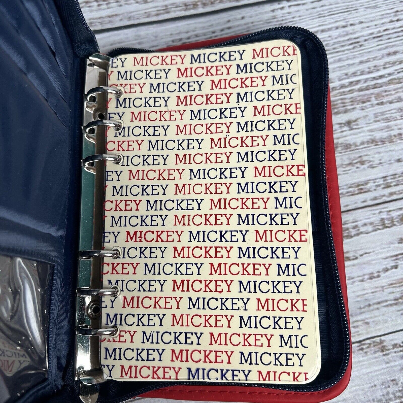 Vintage Mickey Mouse Zip Around Planner Disney Personal Size 90s Y2K