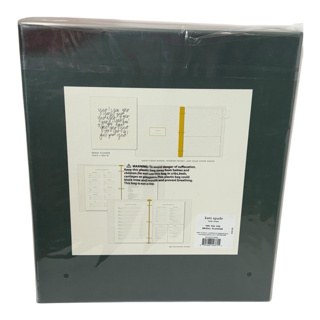 Kate Spade New York “Yes Yes Yes” Bridal Planner Binder – New in Box Wedding