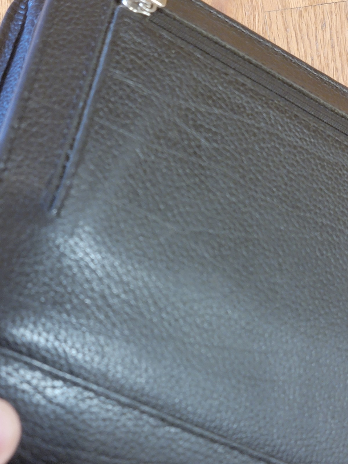FRANKLIN QUEST Zip Binder 1994 w/ Inserts Vintage 6 Ring Black Top Grain Leather