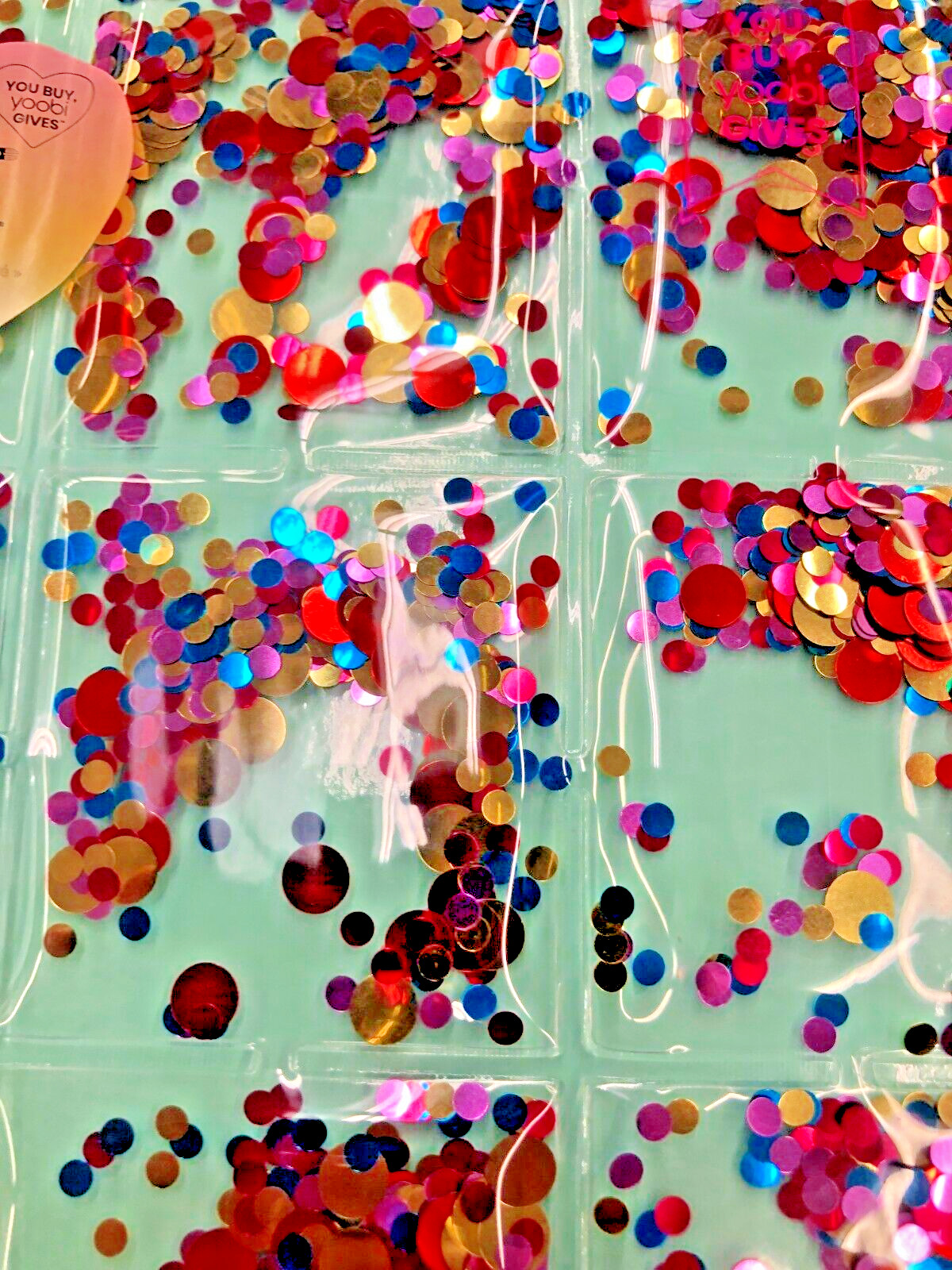Yoobi Floating Confetti Glitter Lined Cover Journal Notebook 120 College-Ruled