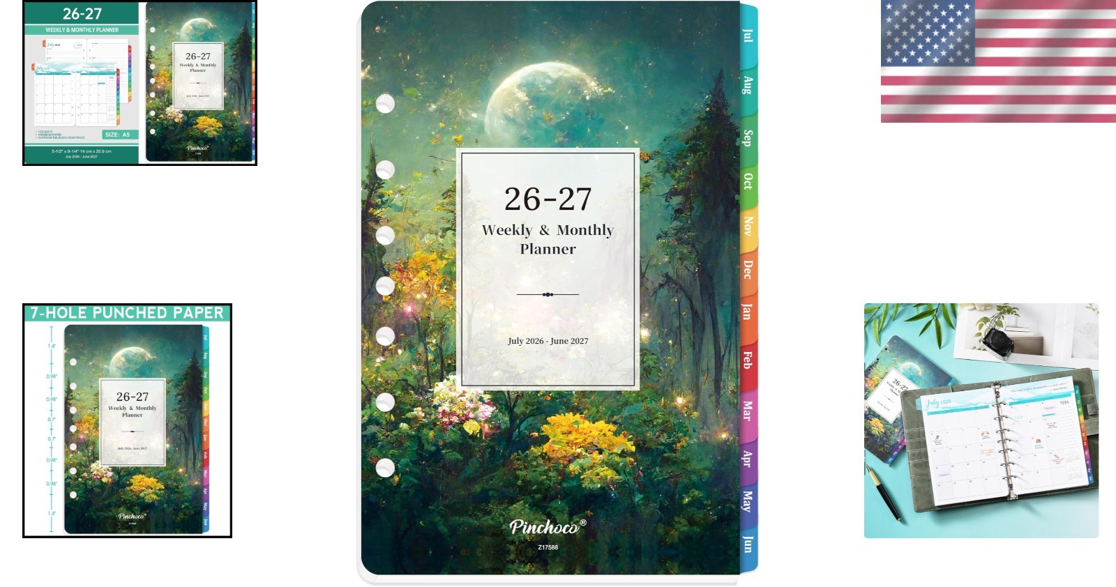Stylish 2026-2027 A5 Planner Refills – Monthly & Weekly Pages, 5.5” x 8.25”