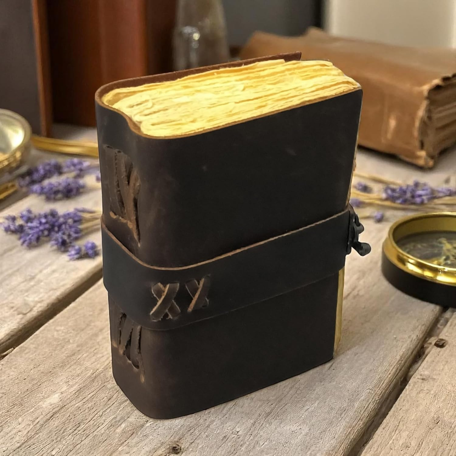 Small Vintage Leather Journal – 4″ X 6″ Book of Spell Handmade Leather Bound