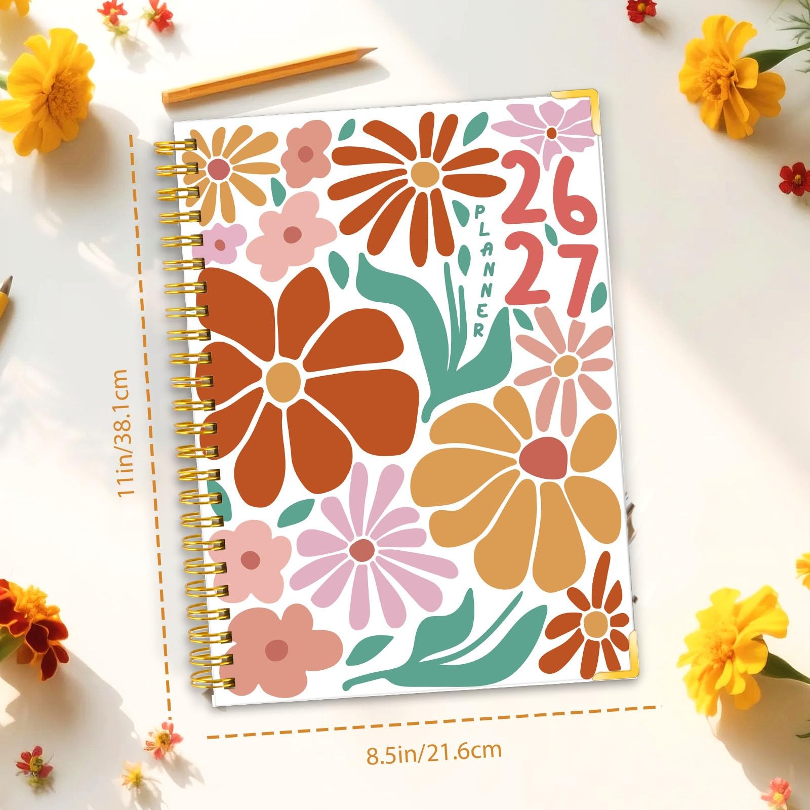 GuassLee Academic Planner 2026-2027 Daily Weekly and Monthly 8.5″×11″, Yellow