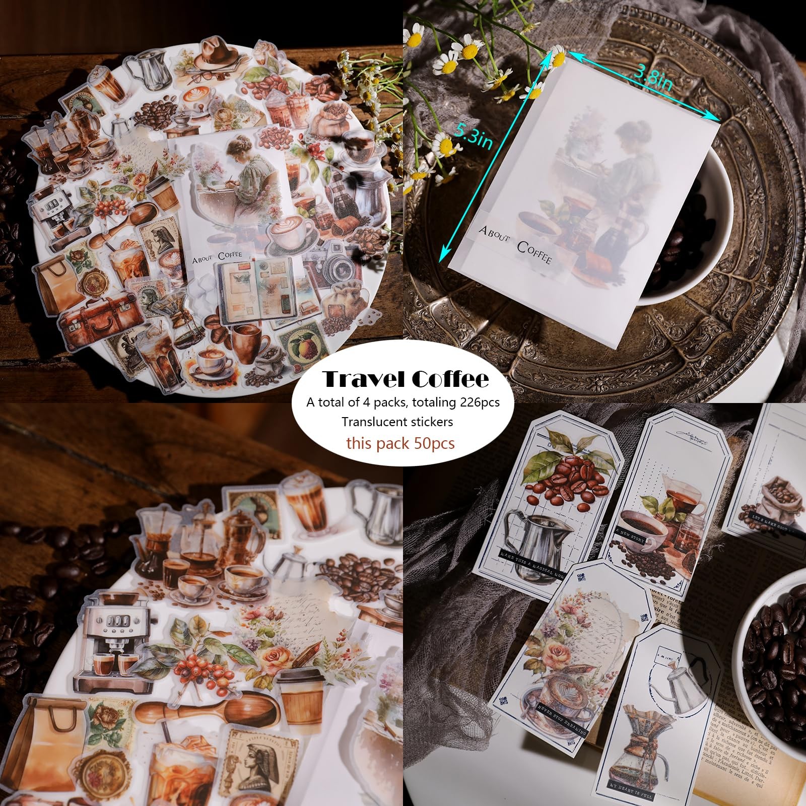 Clear Stickers for Scrapbooking Journaling Vintage Junk Journal Supplies Tran…