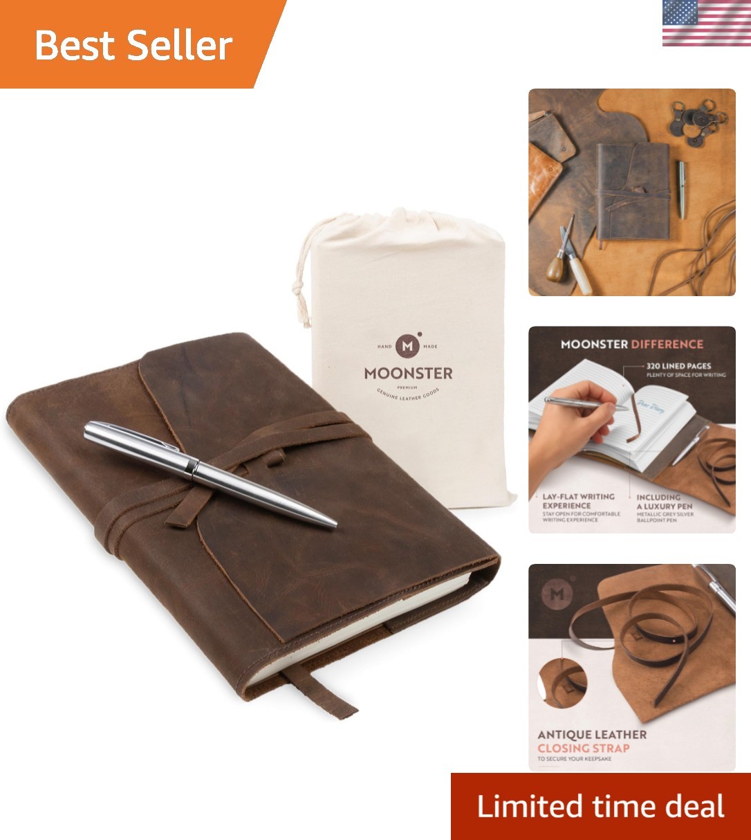 Leather Journal Refillable Notebook – Writing Journals for Women, Mens Cover …