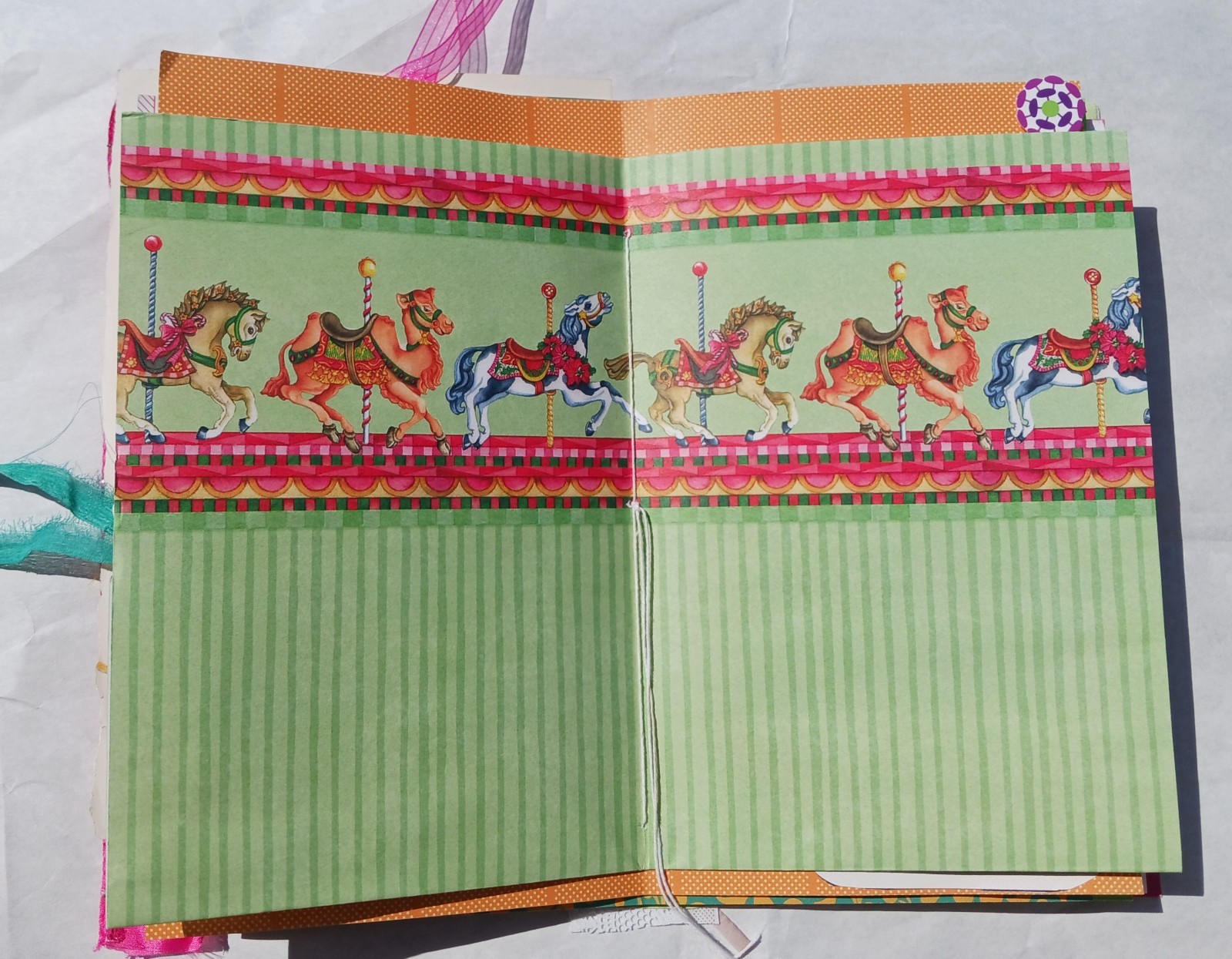 Colorful Carousel Circus Junk Journal Vintage Ephemera 46 pages