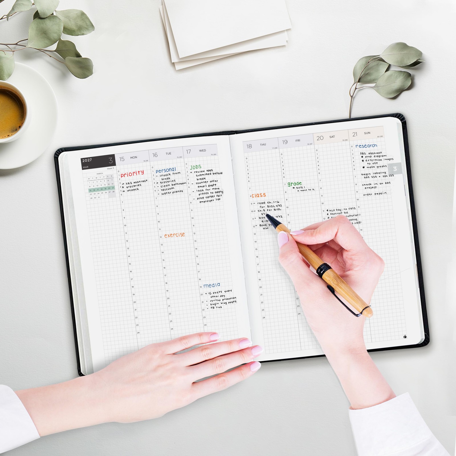 Hourly Academic Planner 2026-2027 – 24-hour Planner With Weekly & Monthly Time