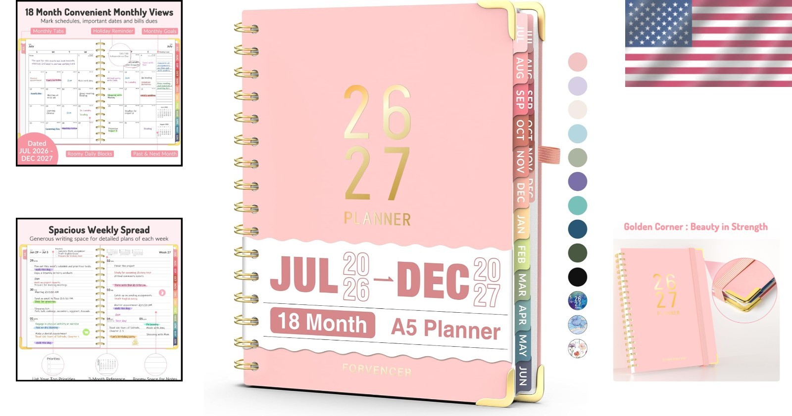 Elegant 18- Academic Planner 2026-2027 – Perfect for Students & Teachers