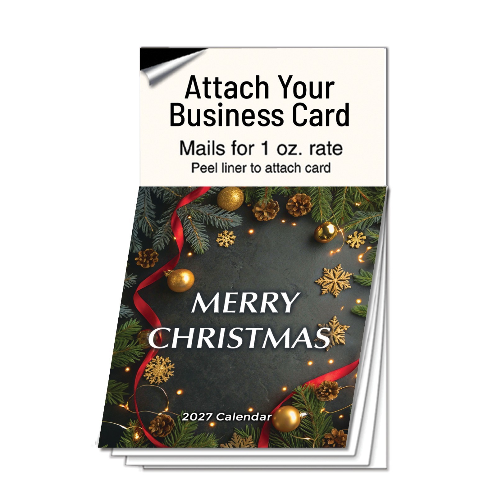 2027 Merry Christmas Magnetic Fridge Calendar Real Estate Marketing Gift RC609