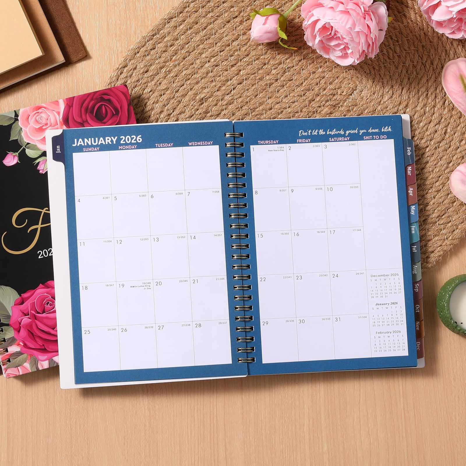 2026 Planner – 6.4” x 8.5”, 2026 Weekly & Monthly 6.4 x 8.5 inches, Black